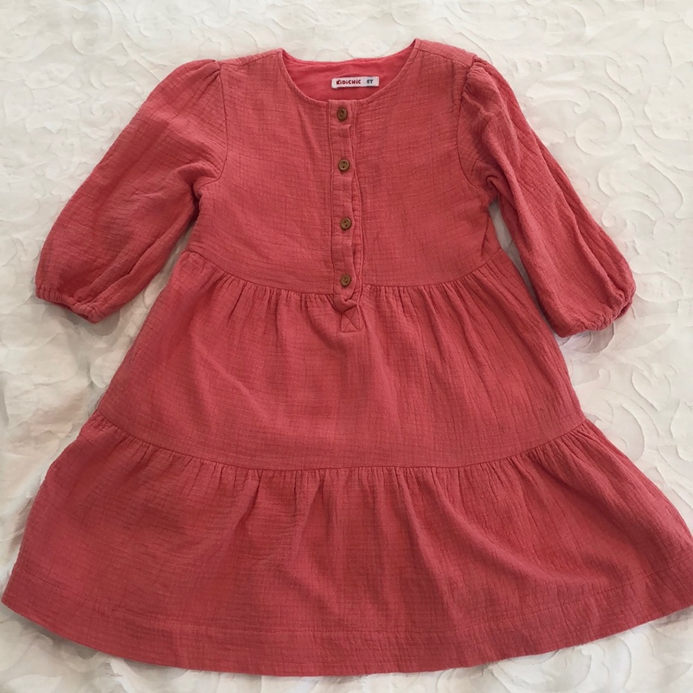 3/4 sleeve girls dress